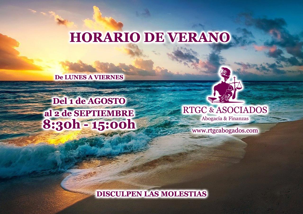 Horario de Verano 2022 RTGC & ASOCIADOS · Abogados de Santa Cruz de La Palma y S/C de Tenerife
